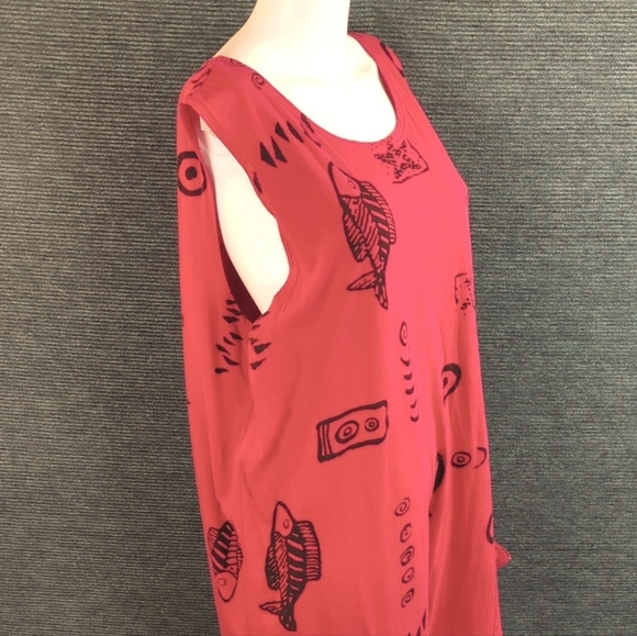 I. G. Sport Fish Themed Beachy Tank Dress Or Swimsuit Cover Up Plus Size 2X - Picture 7 of 13
